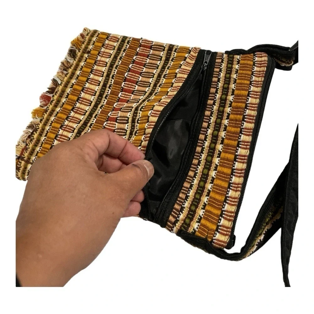 Panalito Guatemalan Woven Crossbody Travel Bag | Ethnic Handwoven Fringe
